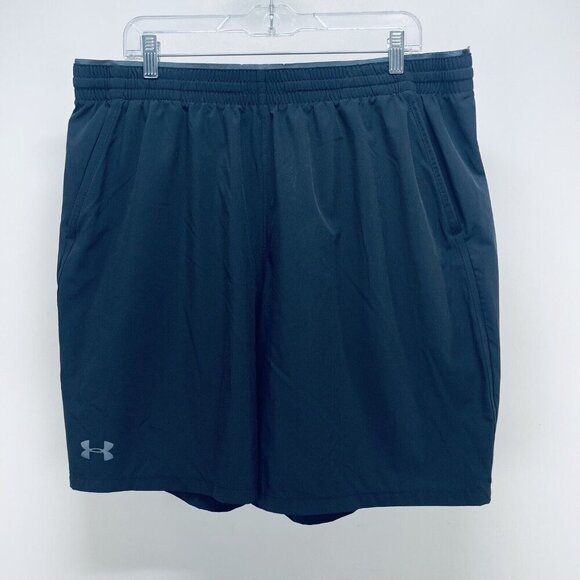 Under Armour Short Size XXL Men’s Navy Blue Athletic Gym Drawstring Pocket - Picture 2 of 8